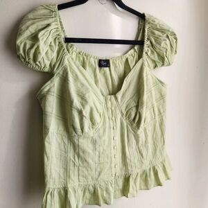 Green Milk and Honey blouse size 1X